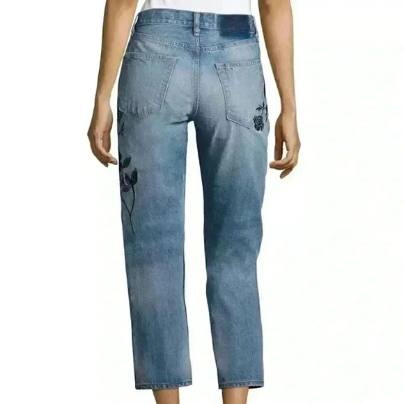 NEW Rag & Bone Marilyn Embroidered Ramona Jeans Floral Bohemian Distressed Denim - Picture 4 of 11